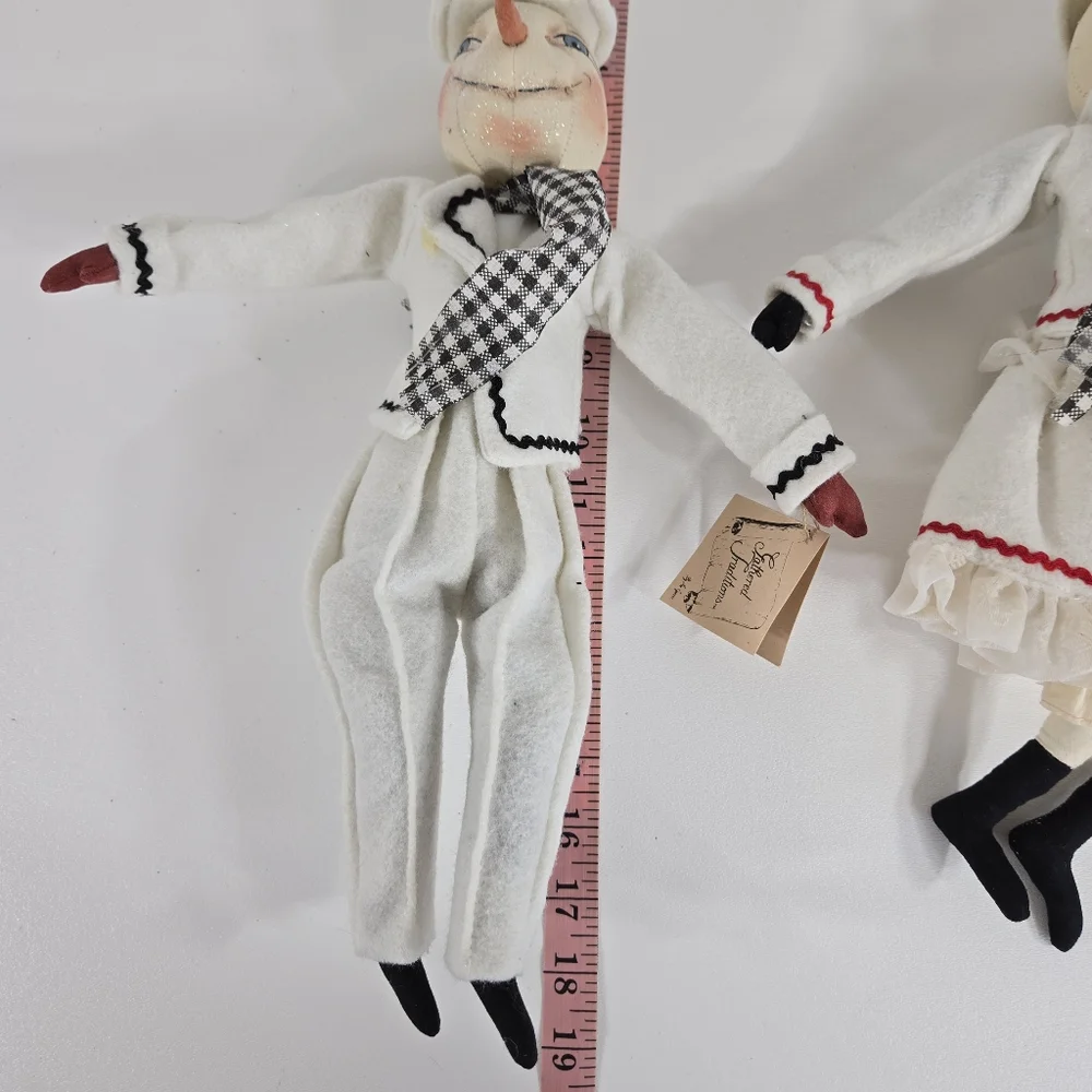 Gathered Traditions Joe Spencer Haley Snow Girl Harvey‎ Folk Art Christmas Dolls